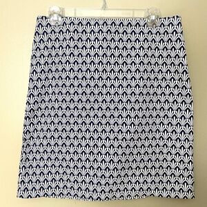 Talbots Navy and White Lined Skirt (short) size 8
